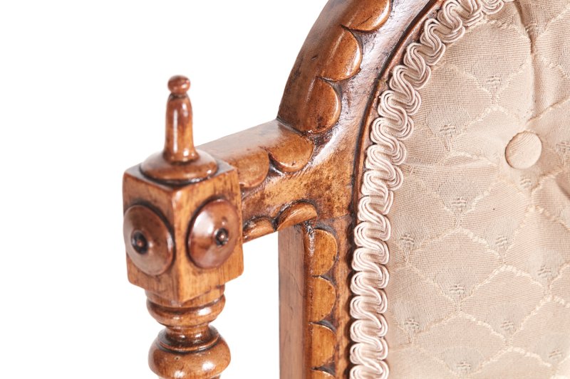 Victorian Carved Walnut Ladies Chair - Image 11